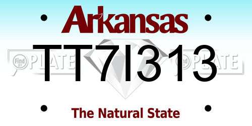 TT7I313 Arkansas License Plate