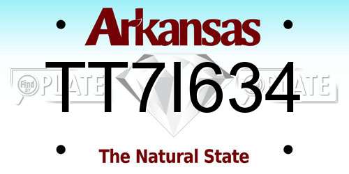 TT7I634 Arkansas License Plate