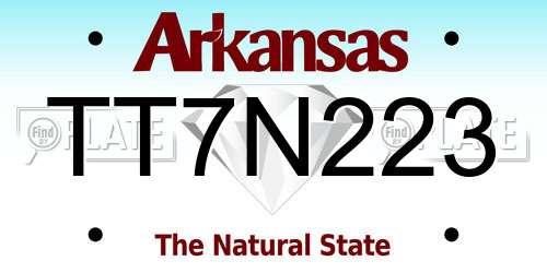 TT7N223 Arkansas License Plate