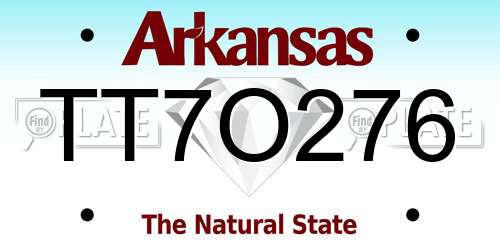 TT7O276 Arkansas License Plate