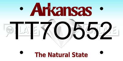 TT7O552 Arkansas License Plate