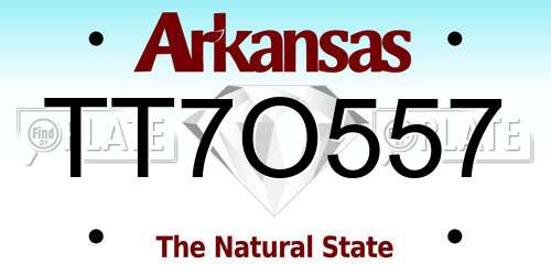 TT7O557 Arkansas License Plate