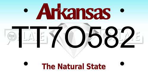 TT7O582 Arkansas License Plate