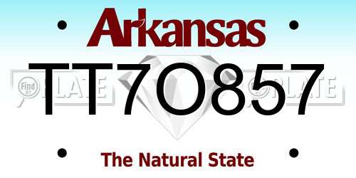 TT7O857 Arkansas License Plate