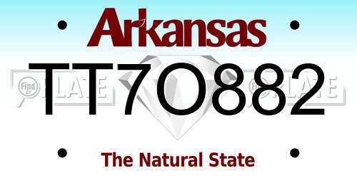TT7O882 Arkansas License Plate