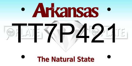 TT7P421 Arkansas License Plate
