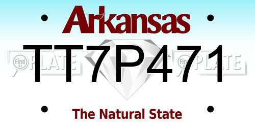 TT7P471 Arkansas License Plate