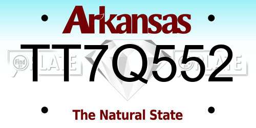 TT7Q552 Arkansas License Plate