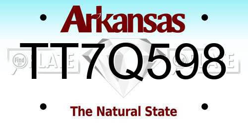 TT7Q598 Arkansas License Plate