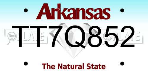 TT7Q852 Arkansas License Plate