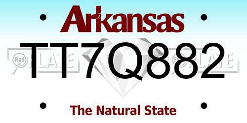 TT7Q882 Arkansas License Plate