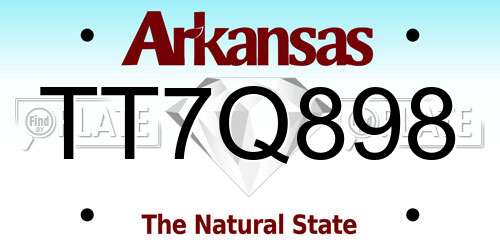 TT7Q898 Arkansas License Plate