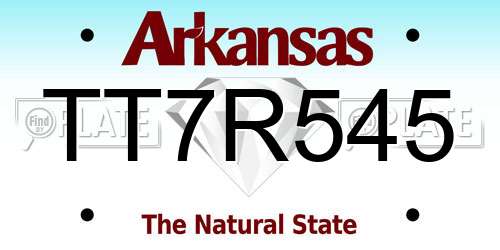 TT7R545 Arkansas License Plate