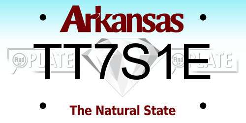 TT7S1E Arkansas License Plate