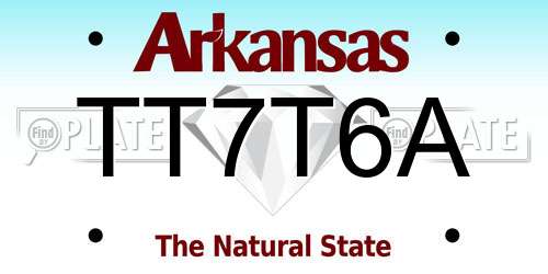 TT7T6A Arkansas License Plate
