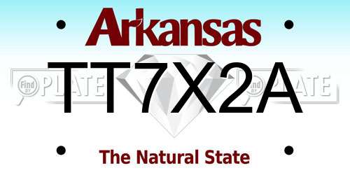 TT7X2A Arkansas License Plate