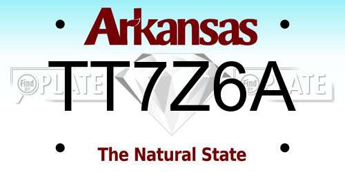 TT7Z6A Arkansas License Plate