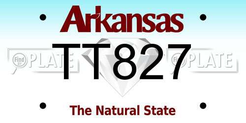 TT827 Arkansas License Plate