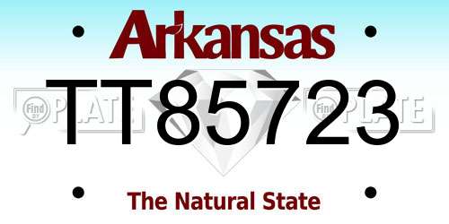 TT85723 Arkansas License Plate