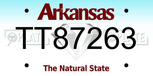 TT87263 Arkansas License Plate