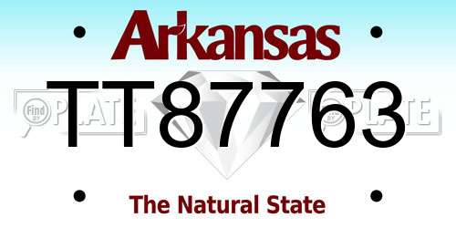 TT87763 Arkansas License Plate