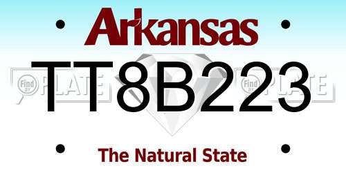 TT8B223 Arkansas License Plate