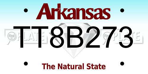 TT8B273 Arkansas License Plate