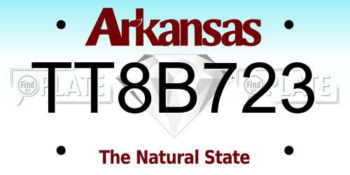 TT8B723 Arkansas License Plate