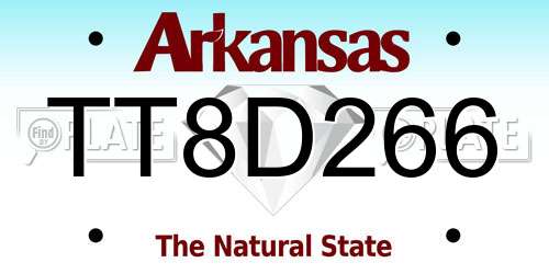 TT8D266 Arkansas License Plate