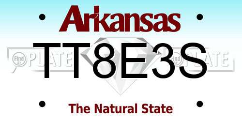 TT8E3S Arkansas License Plate