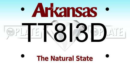TT8I3D Arkansas License Plate