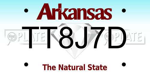TT8J7D Arkansas License Plate