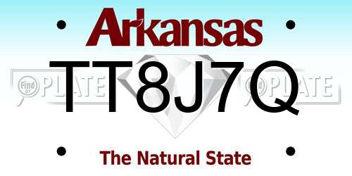 TT8J7Q Arkansas License Plate