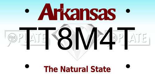TT8M4T Arkansas License Plate