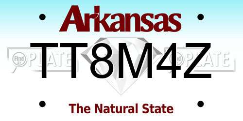 TT8M4Z Arkansas License Plate
