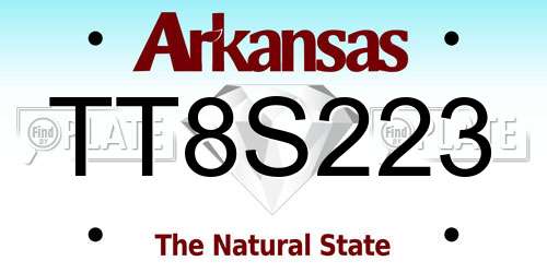 TT8S223 Arkansas License Plate