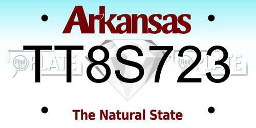 TT8S723 Arkansas License Plate