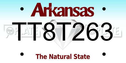 TT8T263 Arkansas License Plate