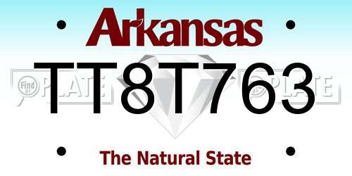 TT8T763 Arkansas License Plate