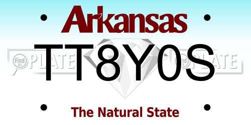 TT8Y0S Arkansas License Plate