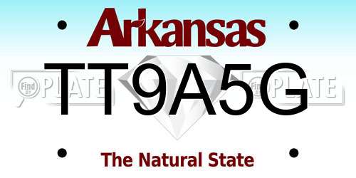 TT9A5G Arkansas License Plate