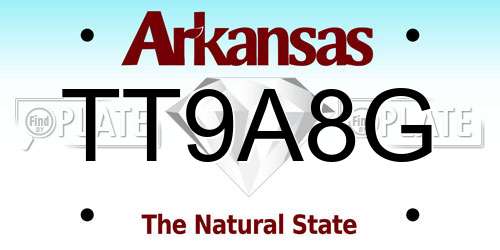TT9A8G Arkansas License Plate