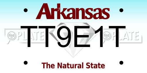 TT9E1T Arkansas License Plate