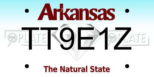 TT9E1Z Arkansas License Plate