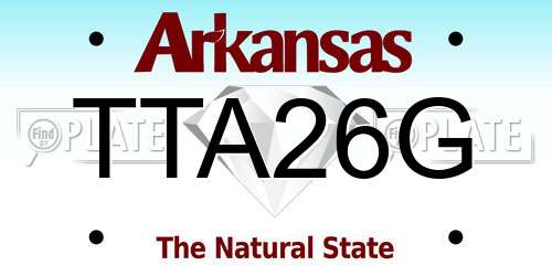 TTA26G Arkansas License Plate