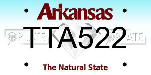 TTA522 Arkansas License Plate
