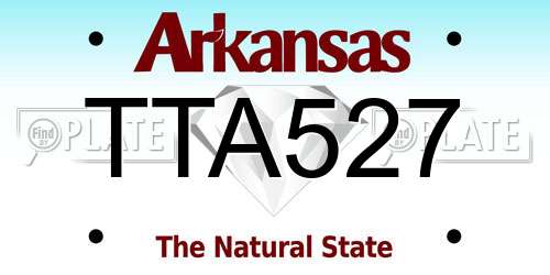 TTA527 Arkansas License Plate