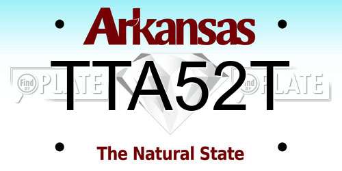 TTA52T Arkansas License Plate