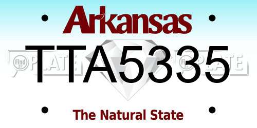 TTA5335 Arkansas License Plate