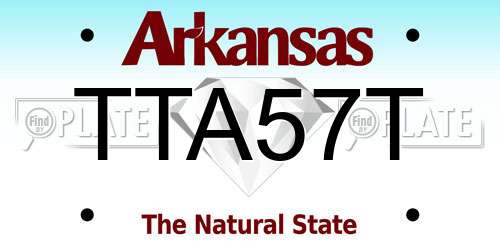 TTA57T Arkansas License Plate
